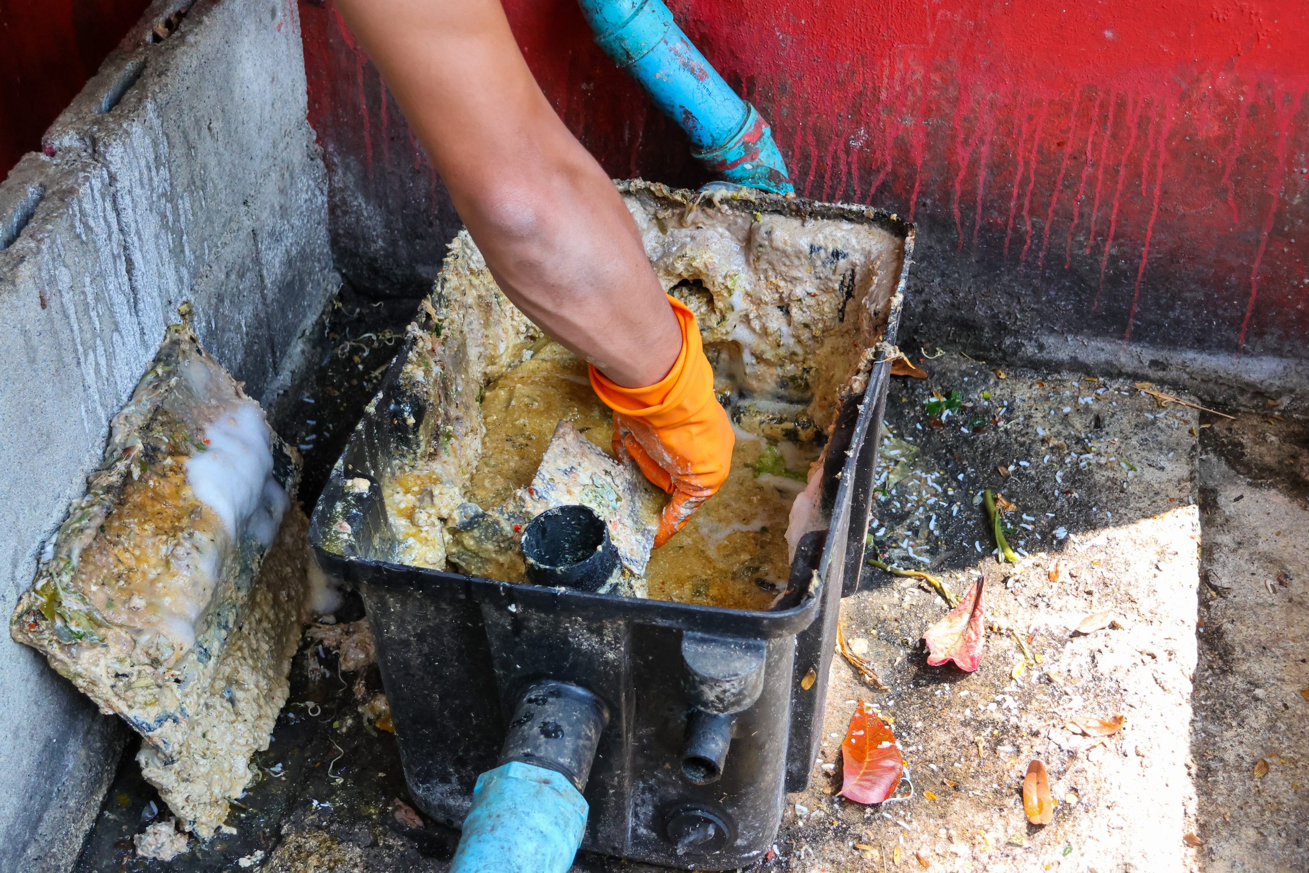 Installation of commercial grease waste piping by Super Service Plumbing in Santa Rosa